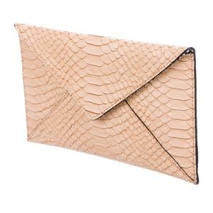 Loeffler Randall Embossed Leather Clutch - Nuetral